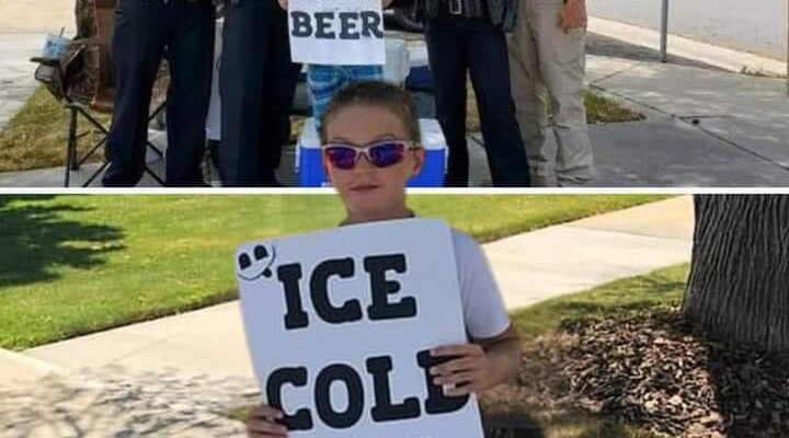 Cops were called to investigate a boy selling ‘Ice Cold Beer,’ but when they came, something funny happened