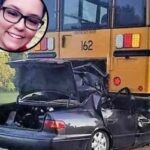 Teenager dies after crashing into school bus; then police find what she was holding.