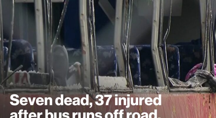 Seven people were killed and 37 others were injured after a bus ran off a road and overturned in Mississippi.​ Check the Comments 