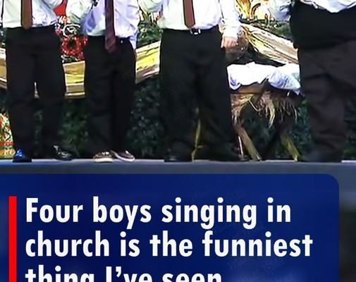 Four boys singing in church is the funniest thing I’ve seen. Keep your eyes on the boy in the vest