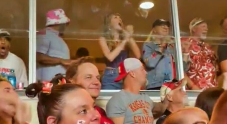 VIDEO: Taylor Swift Is Struggling To Stand In Her Cowboy Boots As Cameras Caught Her Falling Over While Celebrating Travis Kelce Catch